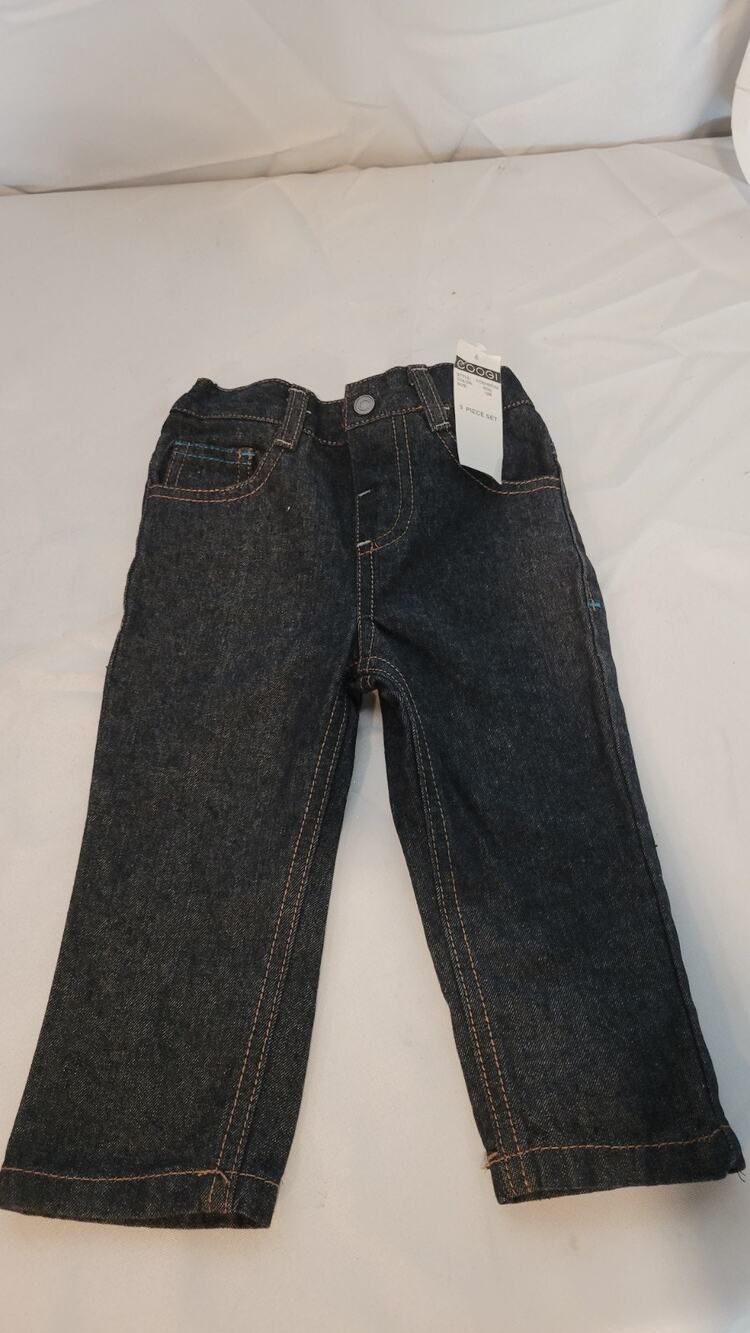 COOGI Toddler Boys Jeans Size 12M Dark Wash Denim Pants Embroidered Logo